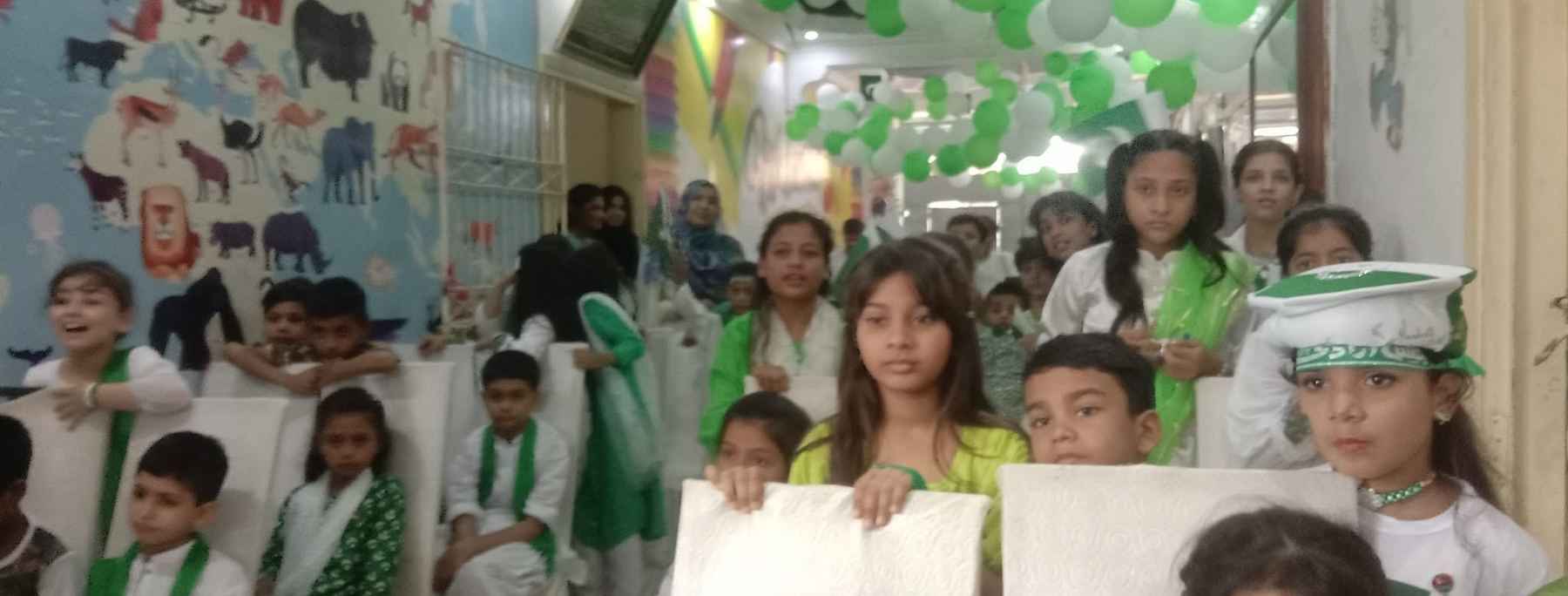 Students celebrating Independence Day at school